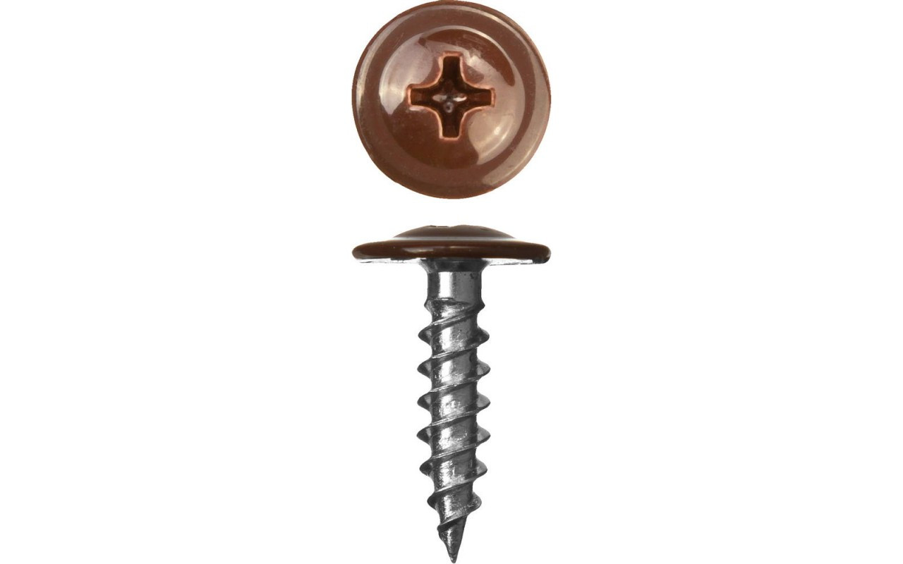 Саморез RAL 8017 с пресс-шайбой острый