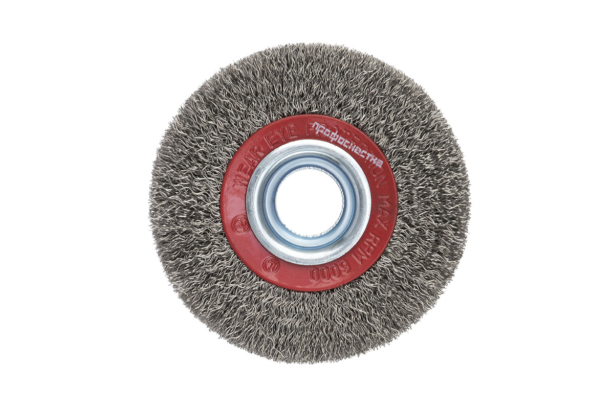 Щетка дисковая, гофрированная для заточных станков с адаптерами № 201 D100/19/20 (12,7-16 мм) RPM 6000 S 0,3