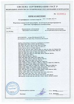 Сертификат на  Насадки Mungo 3