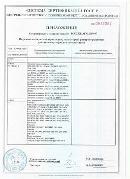 Сертификат на Винт установочный с внутренним шестигранником и цапфой кл. пр. 12.9 DIN 915 7